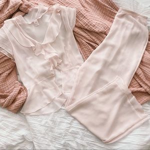 VINTAGE VICTORIA’S SECRET | chiffon ruffle pj set